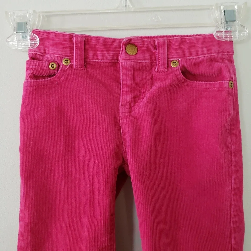 Ralph Lauren Little Girls Corduroy Pants 4T Embroidered Logo School Preppy Pink